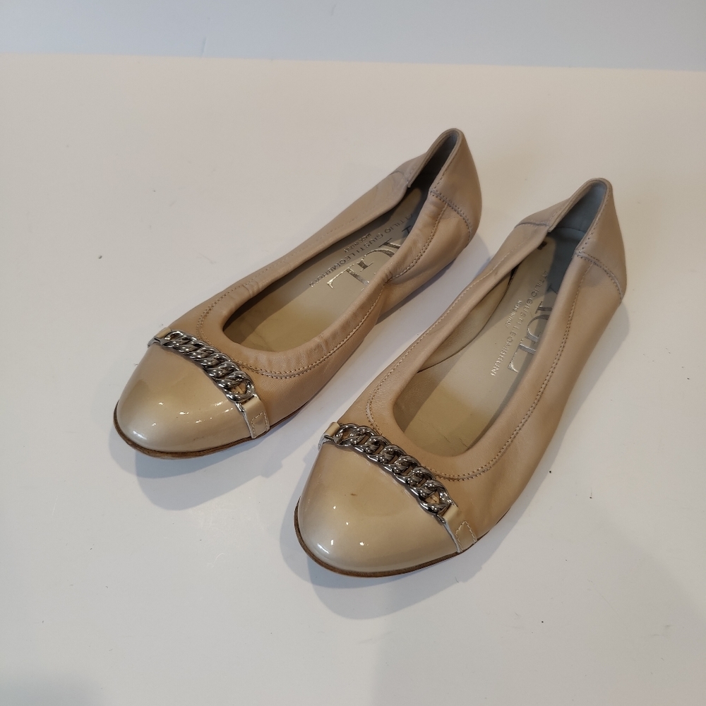 AGL Beige and leather Cap Toe Flat